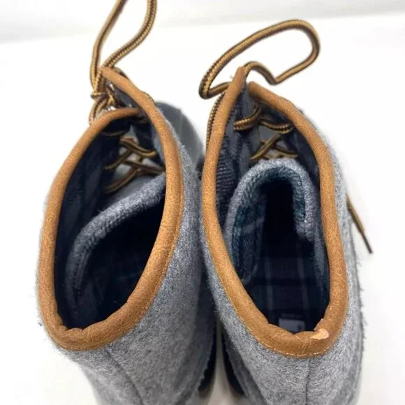 Rue21 Duckie Flannel Winter Snow Rain Women's Boot Lace Up Black Gray Size 7 - Picture 7 of 7